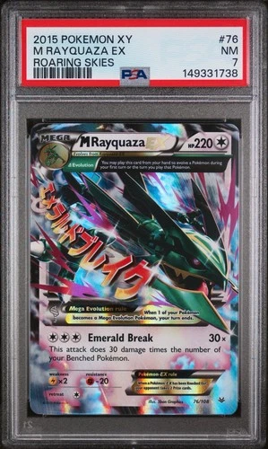 2015 POKEMON XY ROARING SKIES #61 M RAYQUAZA EX PSA 7