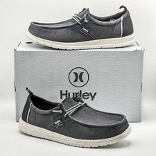 Hurley Laguna Men’s Casual Ultra-Lightweight Breathable Canvas Shoe [Black] NEW