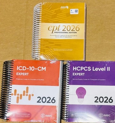 AMA CPT Book, ICD-10 Code Book, HCPCS Book - 2026 Physician Bundle by AAPC