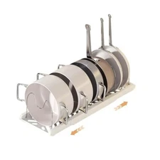 Pot Rack -Expandable Pan Organizer for Cabinet,Pot Lid Holder with 7 Apricot