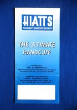 HIATT'S ULTIMATE & POLICE hinged restraints Darby handcuffs leg irons  brochure