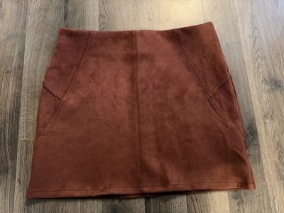 She + Sky faux Suede Mini Skirt Burnt Orange Sedona Size L