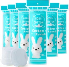 Premium Cotton Rounds, 100 Count Pack of 6 100