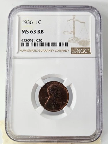 1936-P Lincoln Cent NGC MS-63 RB