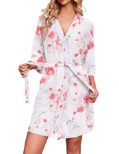 Ekouaer Robes for Women Waffle Knit Bathrobe Soft Lightweight Knee Length Lou...