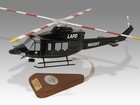 Bell 412 LAPD Police Eagle Solid Mahogany Wood Handmade Desktop Helicopter Model