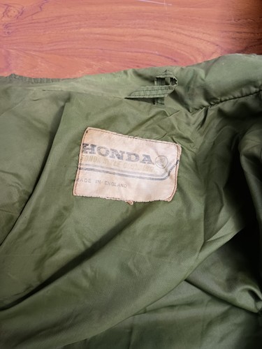 VINTAGE HONDA CASUAL/WINDBREAKER/MECHANIC JACKET OLIVE GREEN (WORN/DAMAGE) MED/L - Picture 14 of 20