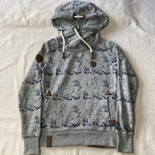 Naketano Women's Small Deer AOP Heathered Neck Heavyweight Hoodie