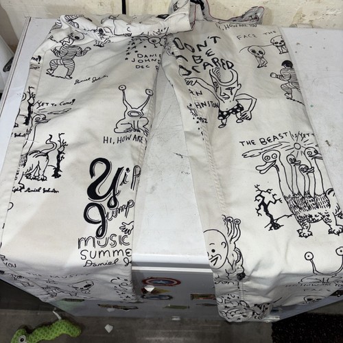 Vans Authentic Chino Loose Fit Pants Daniel Johnston Art White Black 28 Preowned - Picture 7 of 8