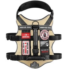 Tactical Dog Harness with 7 Pcs Tags, Service Dog in Training Harness with Ea...