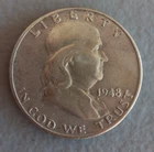 Franklin Half Dollar Coin 1948 Mintmark : none