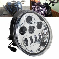 Round 7-Inch LED Headlight for 12V Motorcycles, Hi Lo Beam, 60W, IP65, Black or