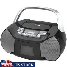 Portable CD Cassette Boombox AM FM Radio MP3 Input Record Playback Sound System