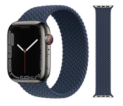 Original Apple Braided Solo Loop Armband 42/44/45/46mm Gr. 6 Abyss Blue OVP