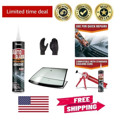 310ml All-Weather Windshield Sealant - Fast Cure Black Adhesive for Safe Driving