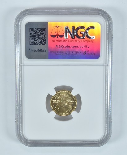 1987 $5 1/10 oz American Gold Eagle MS70 NGC Brown Label *2147 - Picture 2 of 5