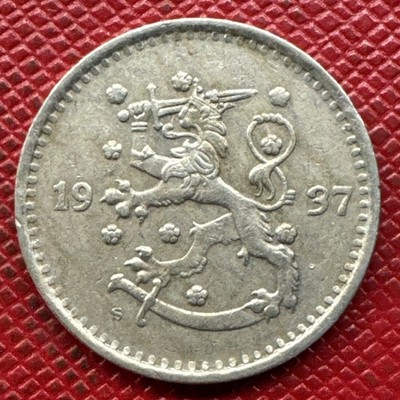 Finland 1937-S Copper-Nickel 1 Markka. KM# 30