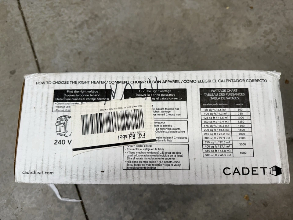 Cadet RMC202W • PN 63313 • 240V / 2000W • In Wall Heater - Image 3 of 4