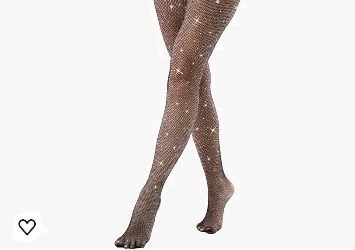 VEBZIN Sparkly Fishnets Stockings Jeweled High Waist Fishnet Tights for