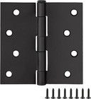 10-Pack Matte Black Interior Door Hinges- 4-inch x 4-inch Square Corner Steel