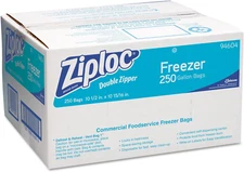 94604 Double-Zipper Freezer Bags, 1Gal, 2.7Mil, Clear W/Label Panel (Case of 250