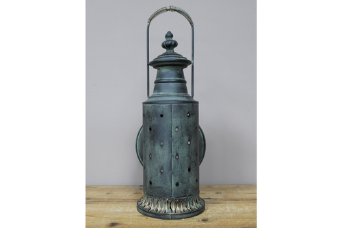 Vintage Style Tall 48cm Railway Lantern Industrial Home Candle Holder Lamp Light - Picture 6 of 7