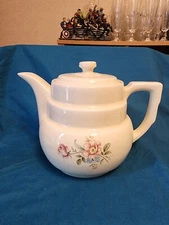 Vintage Enterprise Aluminum Co Drip-O-Lator Floral China Coffee & Tea Pot EUC