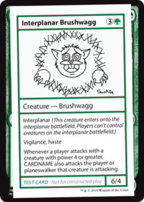 NM-Mint, English MTG Regular Interplanar Brushwagg (No PW Symbol) Mystery Booste