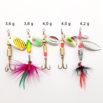 5-er Set SPINNER 3,6-4,2 g Trout  Bait Forellen Köder Spoons Blinker Spinn Jig 