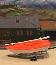 Vintage Majorette 21385 Trailer With Sail Boat