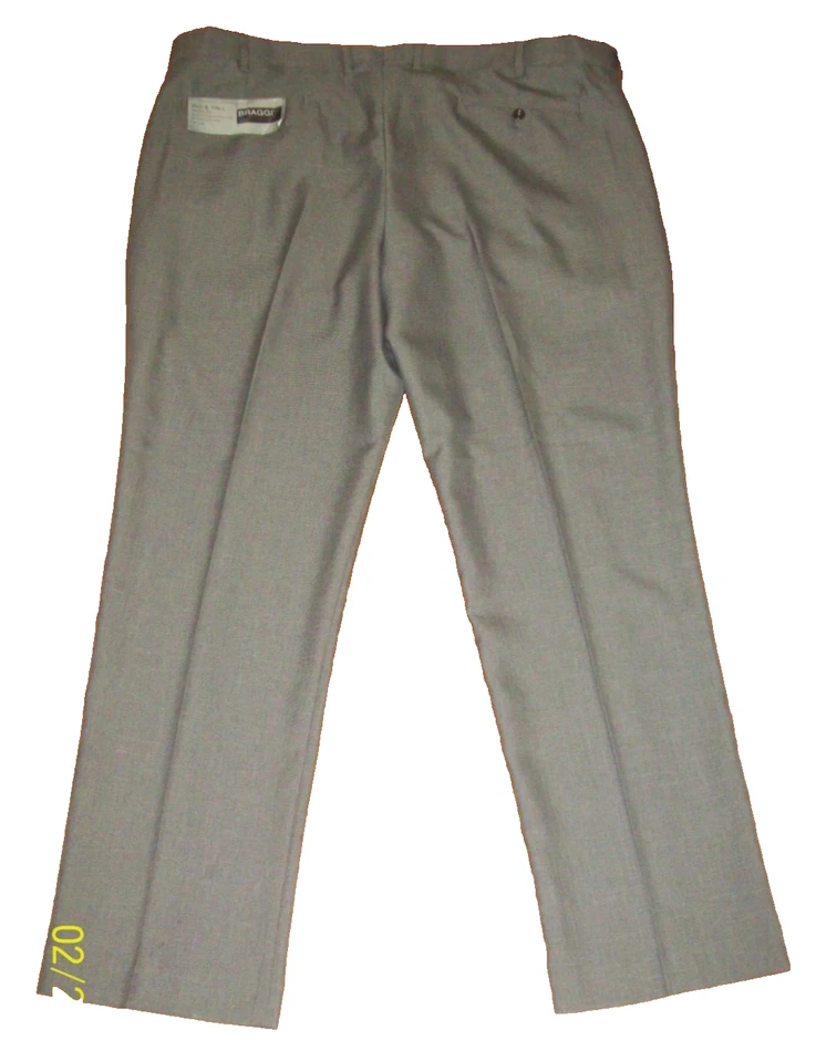 PANTALONES DE VESTIR PARA HOMBRE Braggi 46 x 34 TAUPE Ajuste Moderno RECTO Frente Plano Nuevos con Etiquetas Foto 3 de 4