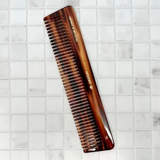 Hand-made European Swiss Tortoise comb #15 7 3/8"x 1 9/16"Inch Havana Brown Gold