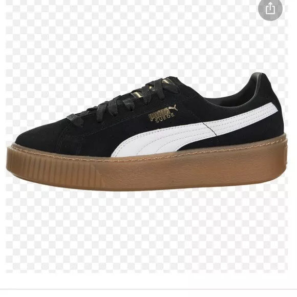 Puma suede hotsell platform core black