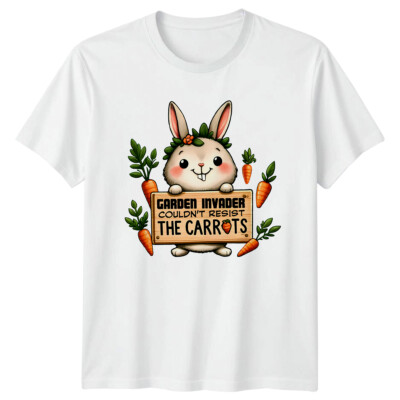 Garden Invader Couldn't Resist The Carrots Rabbit lustiges Wortspiel T-Shirt