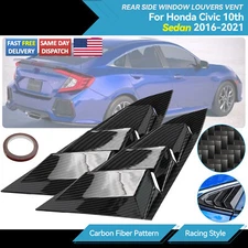 For Honda Civic Seden 2016 - 2021 Side Air Vent fiber Window Louver Carbon Cover