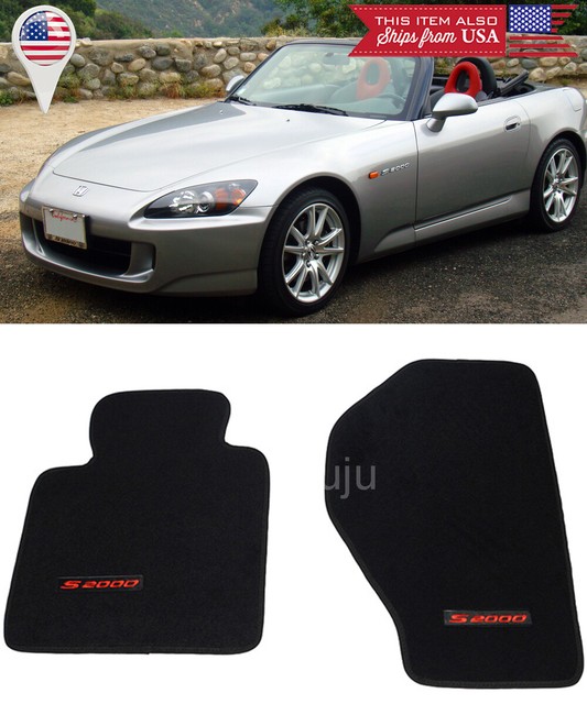 2 Pieces Black Trim Front Nylon Carpets Floor Mats For 0009 Honda