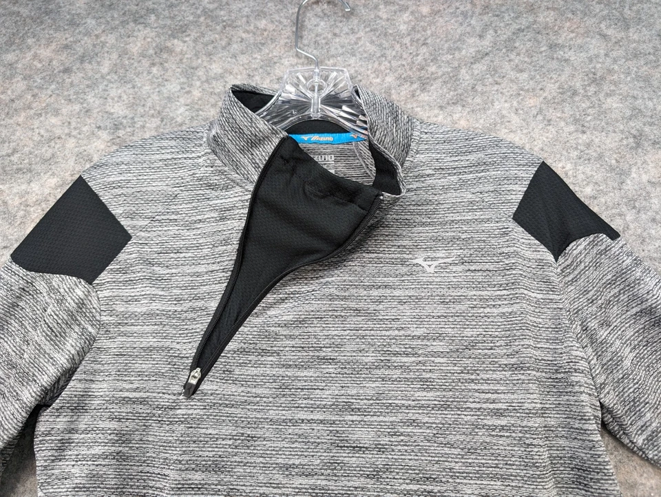 Mizuno Top Womens Medium Gray Running Golf Performance Thumb holes Activewear - Image 4 of 4