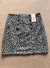 BNWT Ladies Size 10 Black Mix Fully Lined Knee Length Pencil Skirt By TU