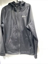 Nike Dri-fit Zip Front Training Hoodie Medium Black With Pockets