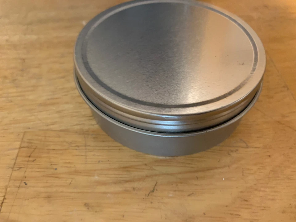 LOT of 6 Metal Tin Containers with Covers, Size 3 Oz, Color Silver, Qty 6 Total - Image 3 of 3