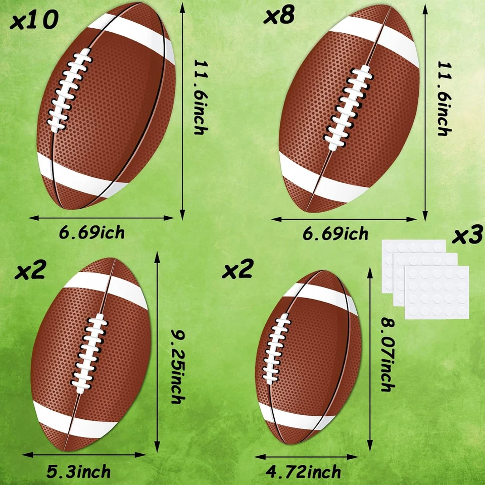 Football Party Cutout 22 Pack Football Bulletin Poster Board Classroom Decoratio - Изображение 4 из 4