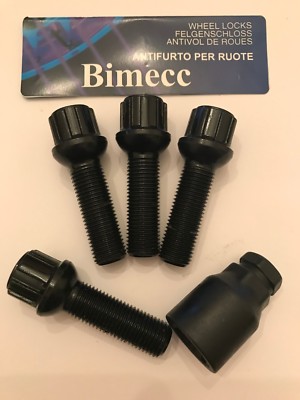ALUFELGEN SICHERUNGSSCHRAUBEN 45mm GEWINDERADIUS BIMECC M14X1,5 FÜR AUDI A5 A6 A7 A8