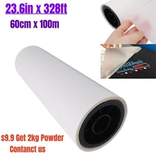 60 Rolls 23.6" x 328 FT DTF Direct Transfer Film Roll Double Sided Warm Peel USA