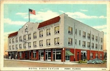 Vintage The Hotel Dixie- Taylor Perry, Florida Linen Finish 1930-45 Postcard