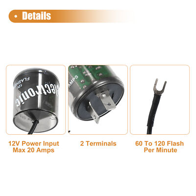 12 Volt 2 Pin Electronic LED Flasher