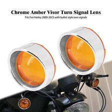 Amber Turn Signal Light Lens Cover Bezels Visor Fit For Harley Touring Road King