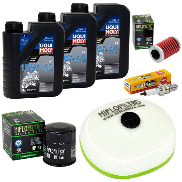 Wartung Set FüR KTM LC4-E 640 400 97-02 ÖL 3L Luftfilter 2 X ÖLfilter ZüNdkerze-image