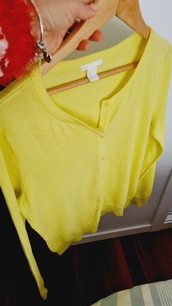 H&M chaqueta de punto M color fluor nueva Strickjacke Cardigan 40 maglia Boho