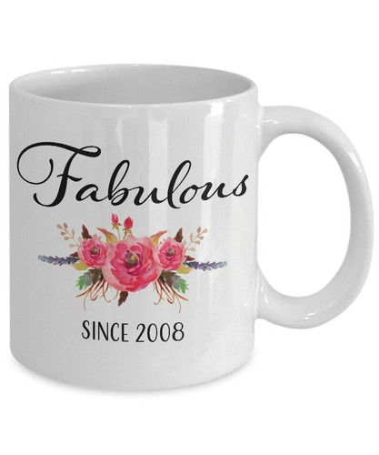17th Birthday Gifts for Women Fabulous since 2008 - 17 Year Old Her Coffee Mug - Picture 3 of 3