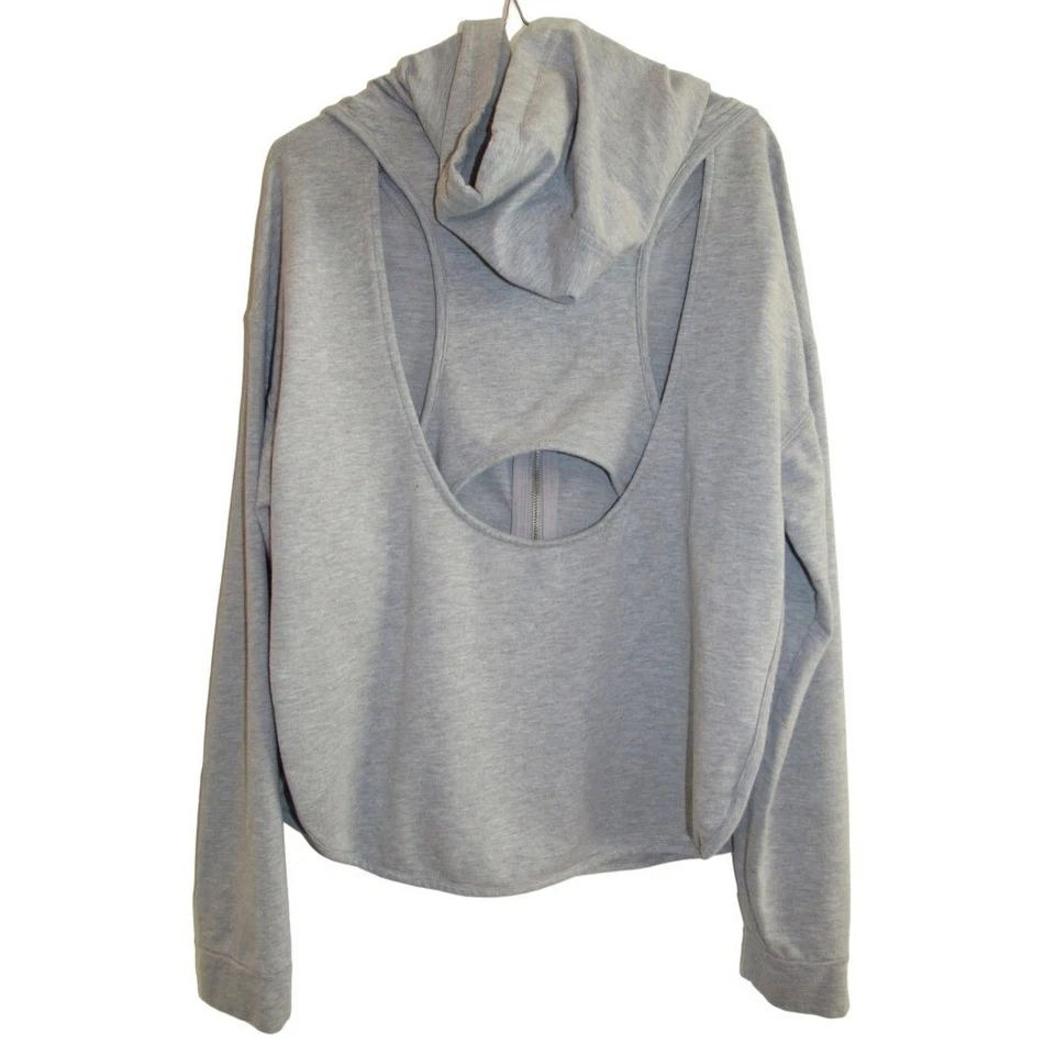 Sudadera con Capucha Nanette Lepore Cremallera L Gris Corte Espalda Corredora Foto 3 de 4